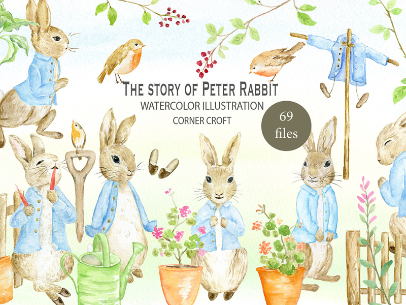 800x600 Watercolor Clipart Peter Rabbit By Chengjing