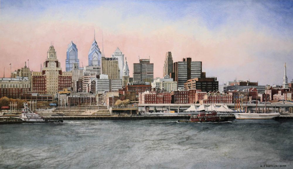 1000x576 Philadelphia Skyline Painting Amp Limited Edition Print