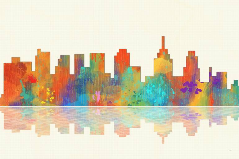 770x513 Philadelphia Skyline Painting By Marlene Watson Saatchi Art