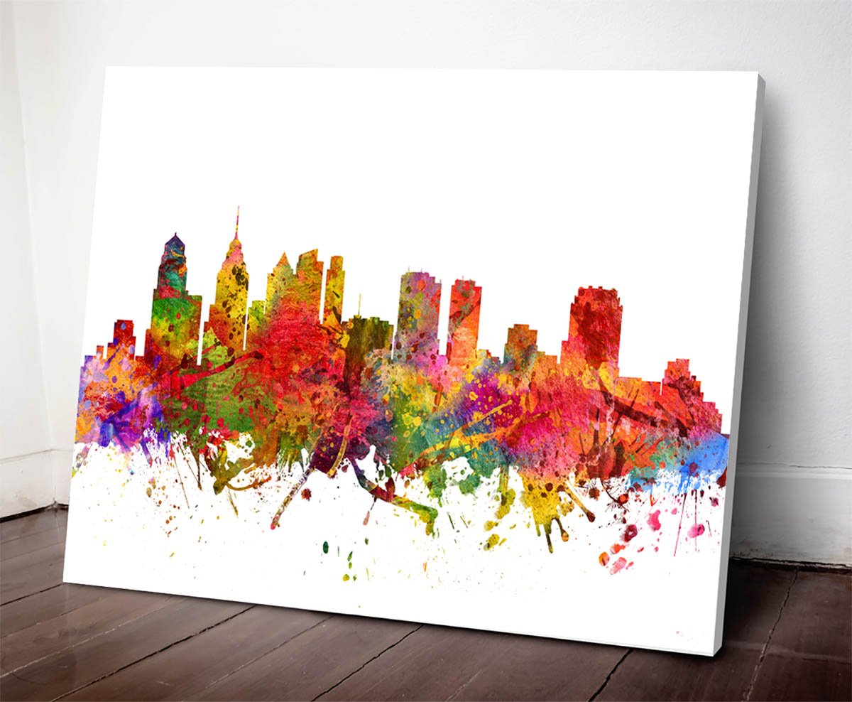 1200x988 Philadelphia Skyline Watercolor Art Print