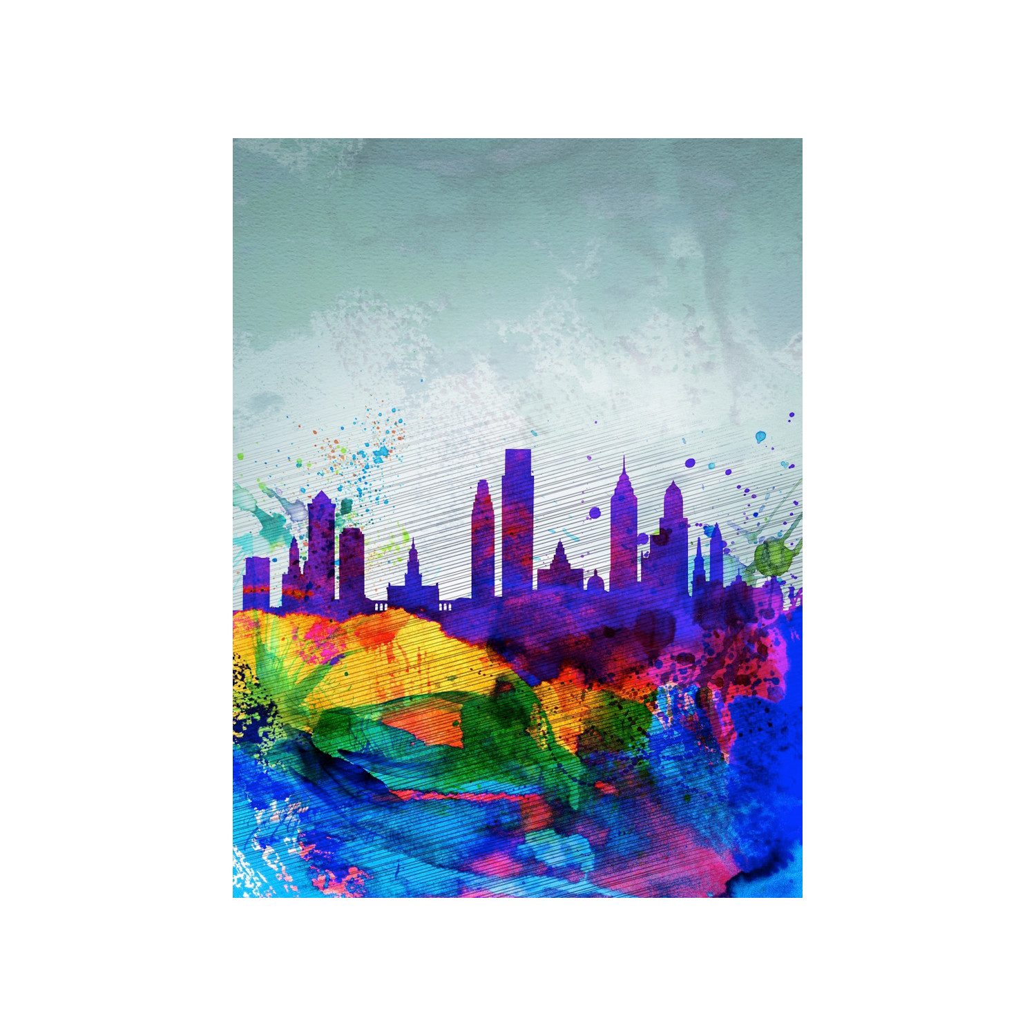 1500x1500 Philadelphia Watercolor Skyline (15w X 20h)