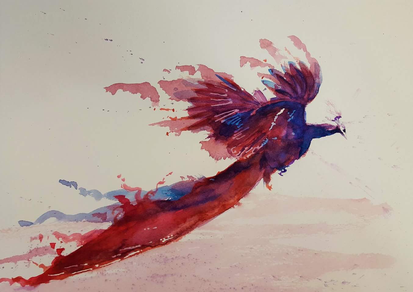 1354x960 Phoenix, Watercolor, 9x12, Arches Watercolor Paper