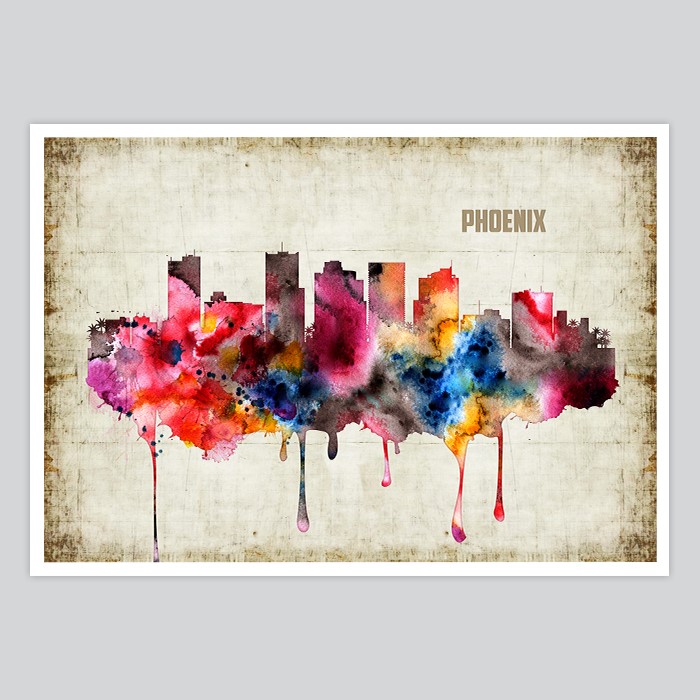 700x700 Phoenix Watercolor Print