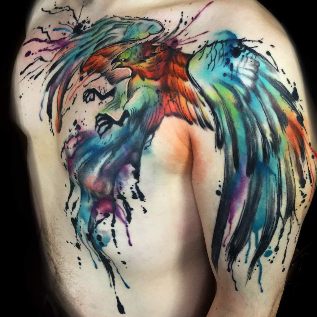 1024x1024 Watercolor Phoenix Tattoo Amino