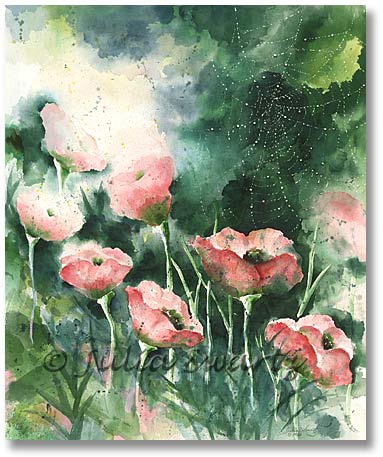 383x457 Julia Swartz Fine Art Gallery Poppies Watercolor Painting