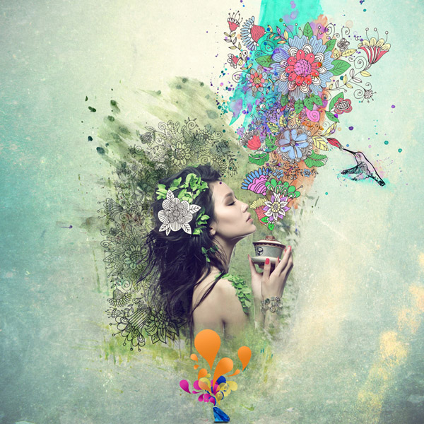 600x600 15 Artistic Watercolor Effects Photoshop Tutorials