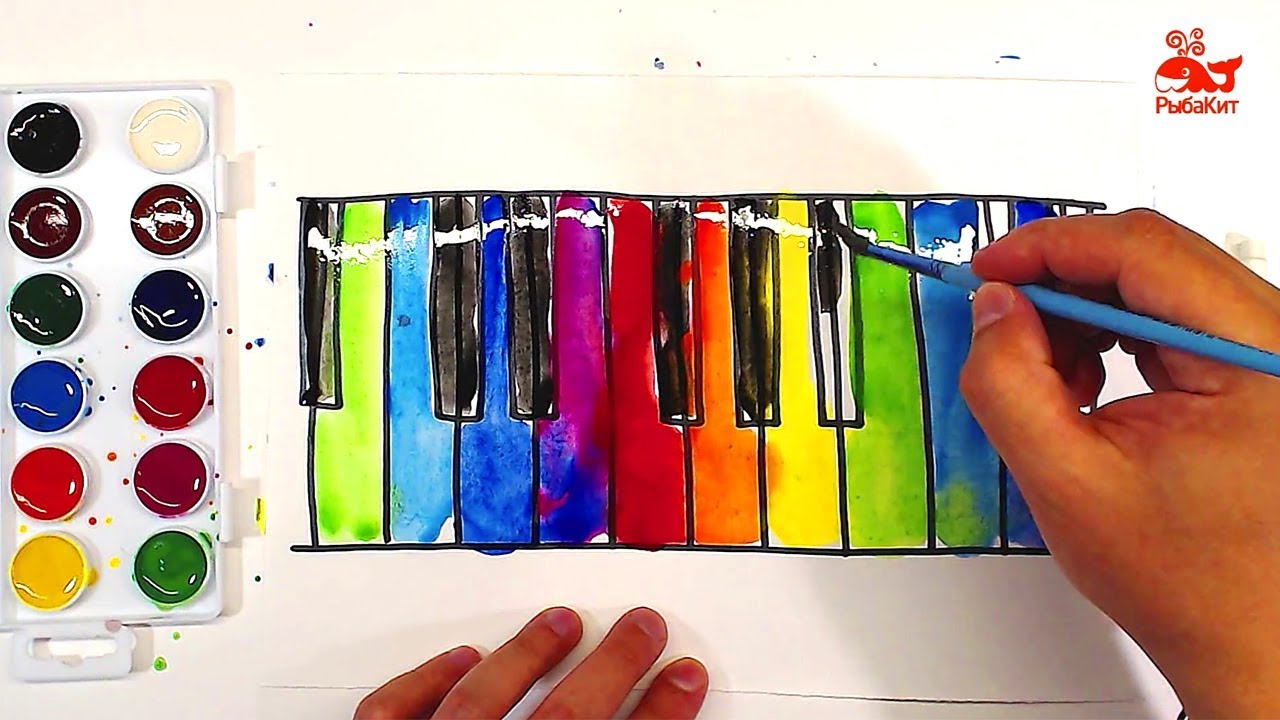 1280x720 How To Draw Keyboard Piano With Watercolor Paint