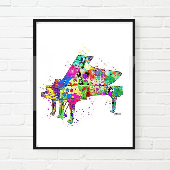 570x570 Piano Art Printable Watercolor Printable Music Art Home Decor
