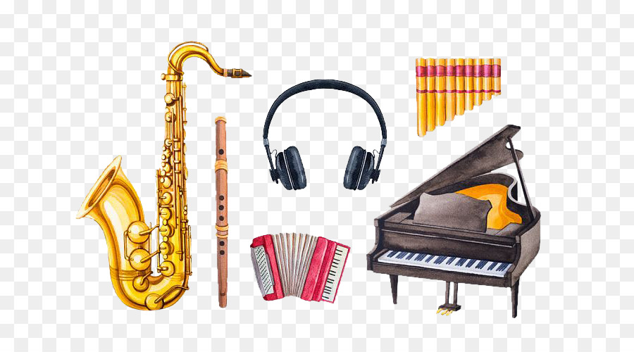 900x500 Piano Musical Instruments Watercolor Painting Illustration