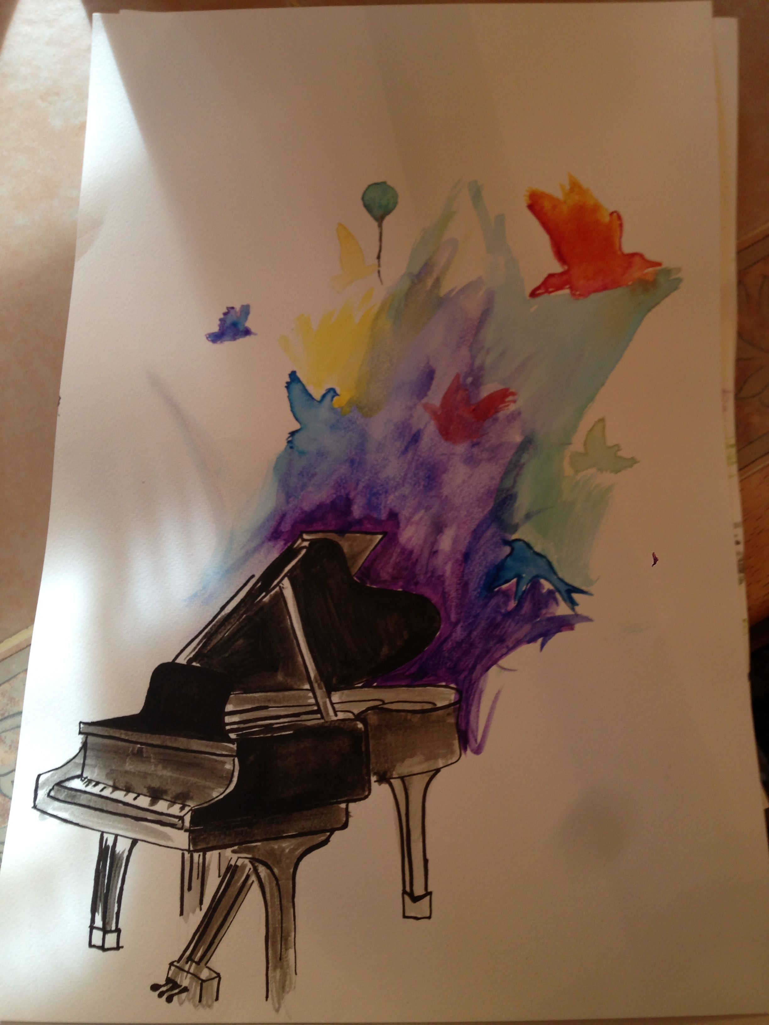 2448x3264 Piano Abstract Watercolor 2d Design Inspiration!