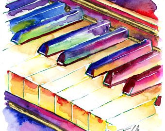 340x270 Piano Watercolor Etsy
