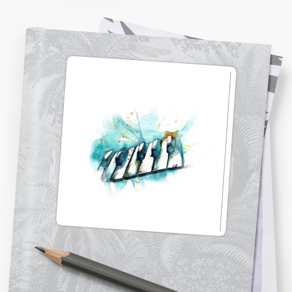 1000x1000 Watercolor Piano Stickers By Peyton Holloway Redbubble