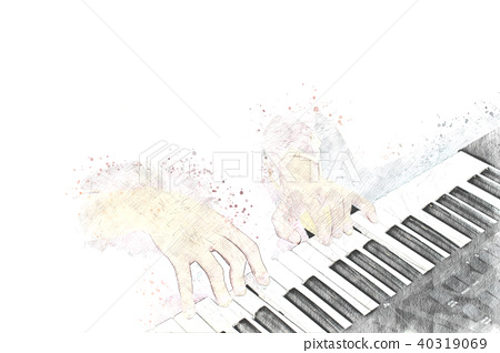 450x318 Abstract Piano On Watercolor Painting Background.