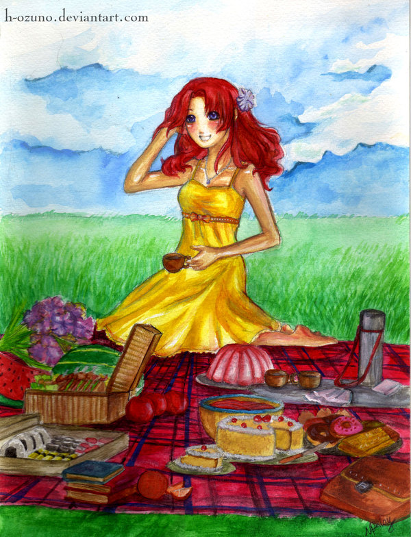 600x784 Hikari Picnic Watercolor Test By H Ozuno