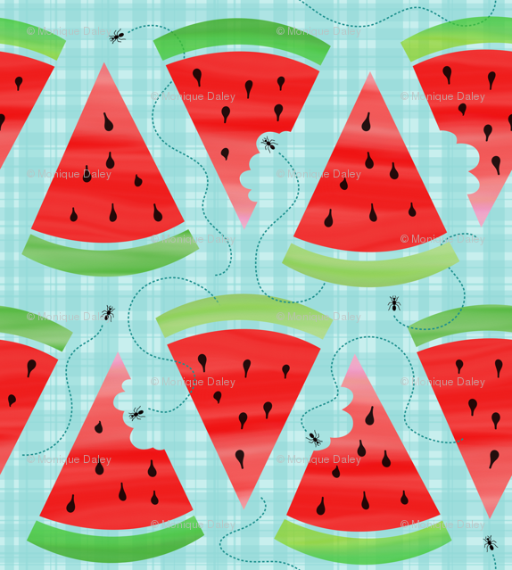 574x639 Watercolor Watermelon Picnic