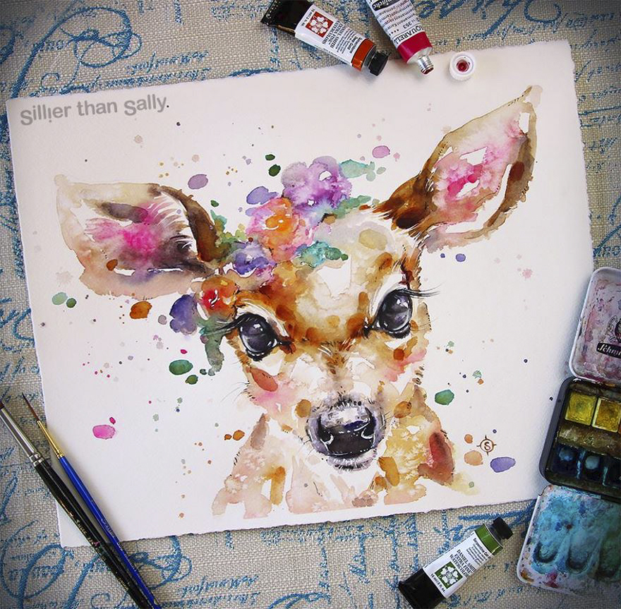 880x863 Nature Inspired Watercolor Paintings By Than Sally