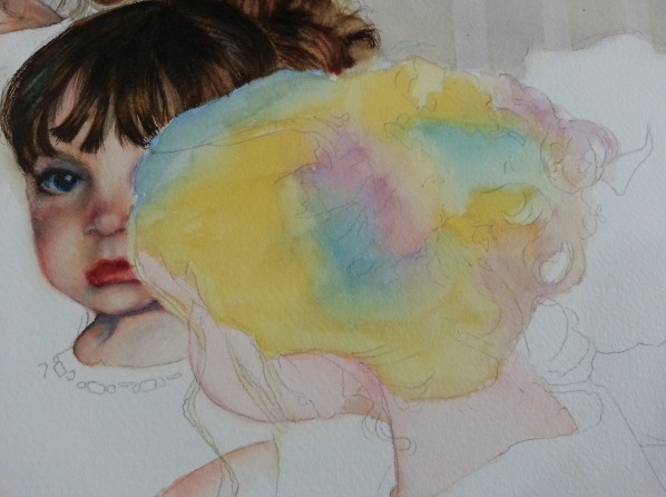 598x446 How To Paint Dark Hair In Watercolor