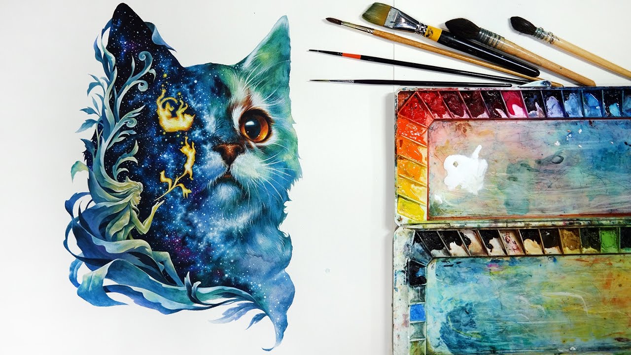 1280x720 Watercolor Paintingwatercolor Tutorialcat Watercolor Tutorial