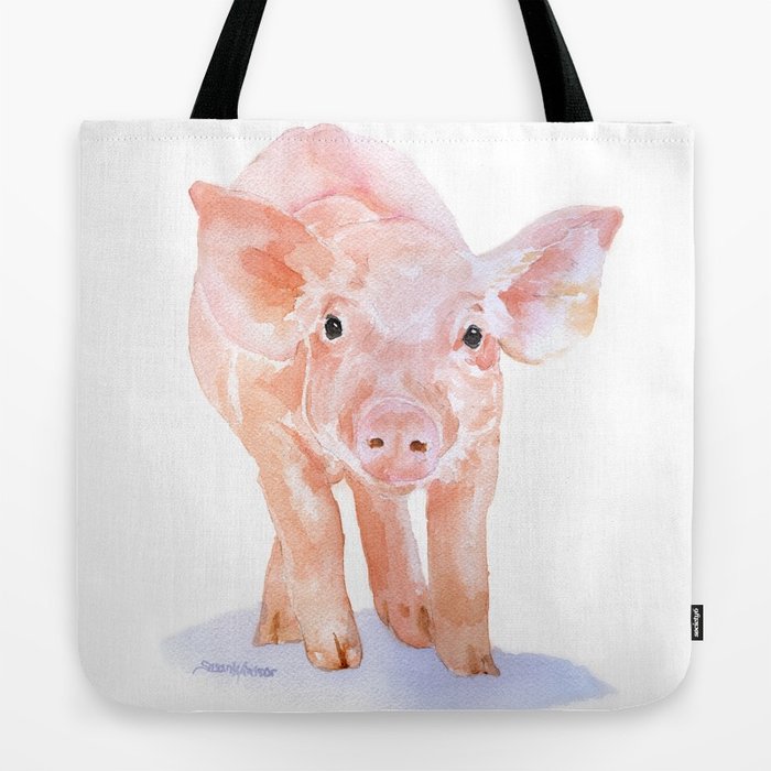 700x700 Pig Watercolor Painting Tote Bag By Susanwindsor Society6