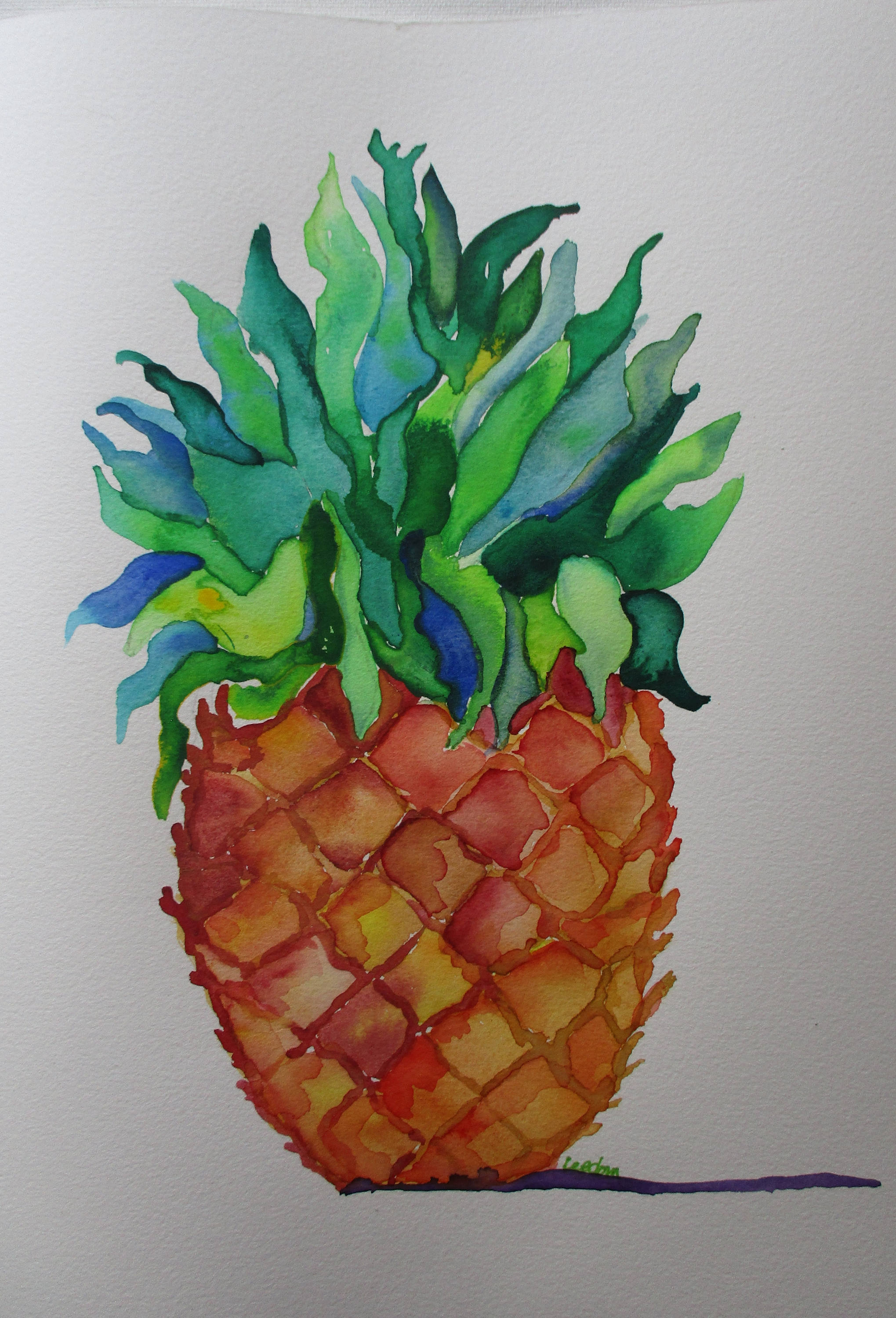 2039x3000 Pineapple Watercolor Painting Original Watercolor Painting Etsy