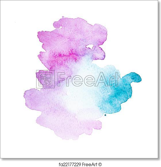 561x581 Free Art Print Of Abstract Watercolor Aquarelle Hand Drawn Pink
