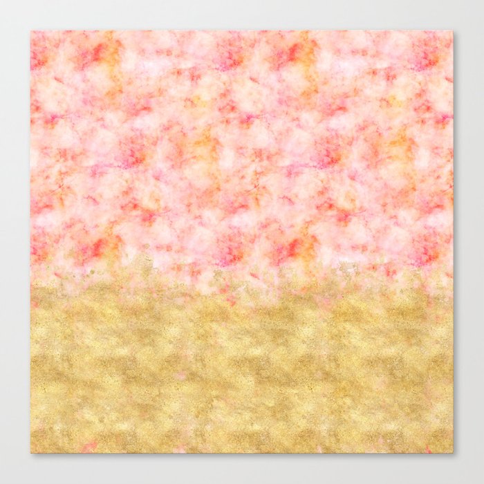 700x700 Pretty Pink Gold Glam Watercolor Canvas Print By Joacreations