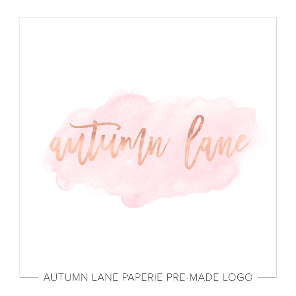 600x600 Rose Gold Pink Watercolor Logo I23 Autumn Lane Paperie