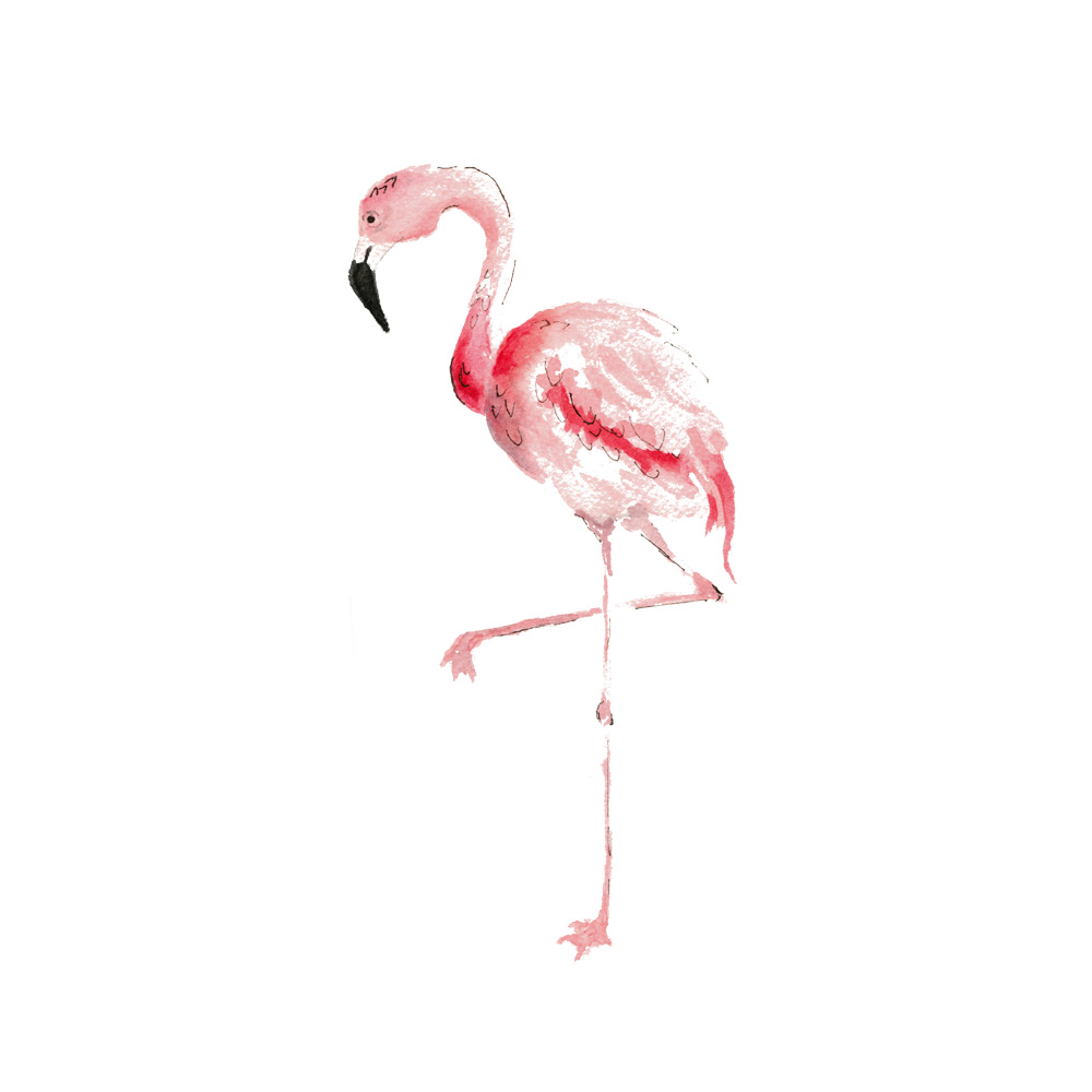 1000x1000 Flamingo Watercolor Wall Art Print, Pink Flamingo Art Print, Pink
