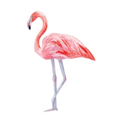 425x425 Watercolor Painted Pink Flamingo Full Color Vinyl