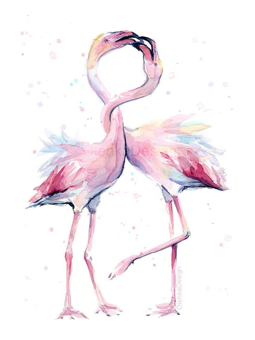 845x1127 Flamingo Art Olechka Design
