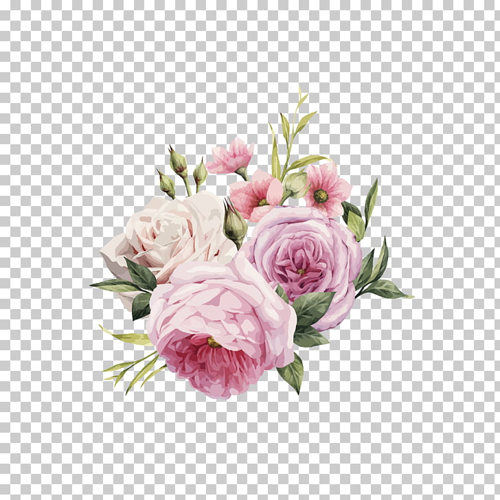 728x728 Pink Flowers Rose Color, Hd Hand Painted Watercolor Roses , Pink