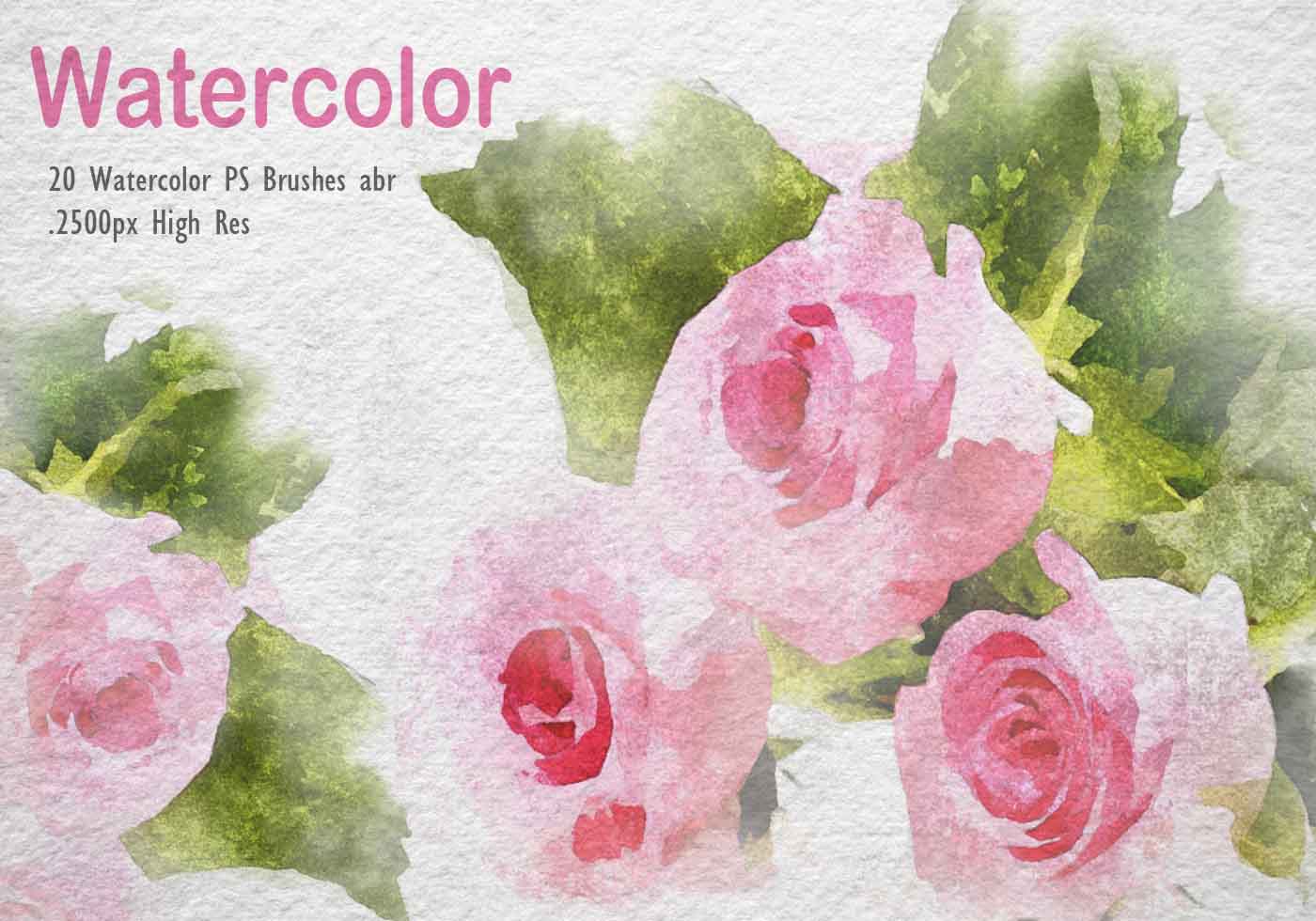 1400x980 Watercolor Flower Free Brushes