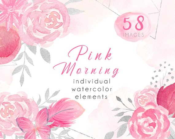 570x453 Watercolor Png Pink Flower Butterfly Pretty