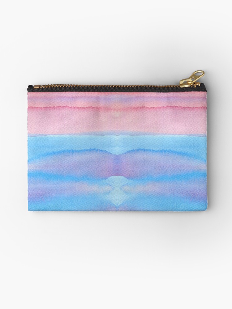 750x1000 Hand Painted Watercolor Blue Pink Ombre Gradation Studio Pouches