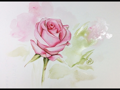 480x360 Watercolor Rose Painting Demonstration