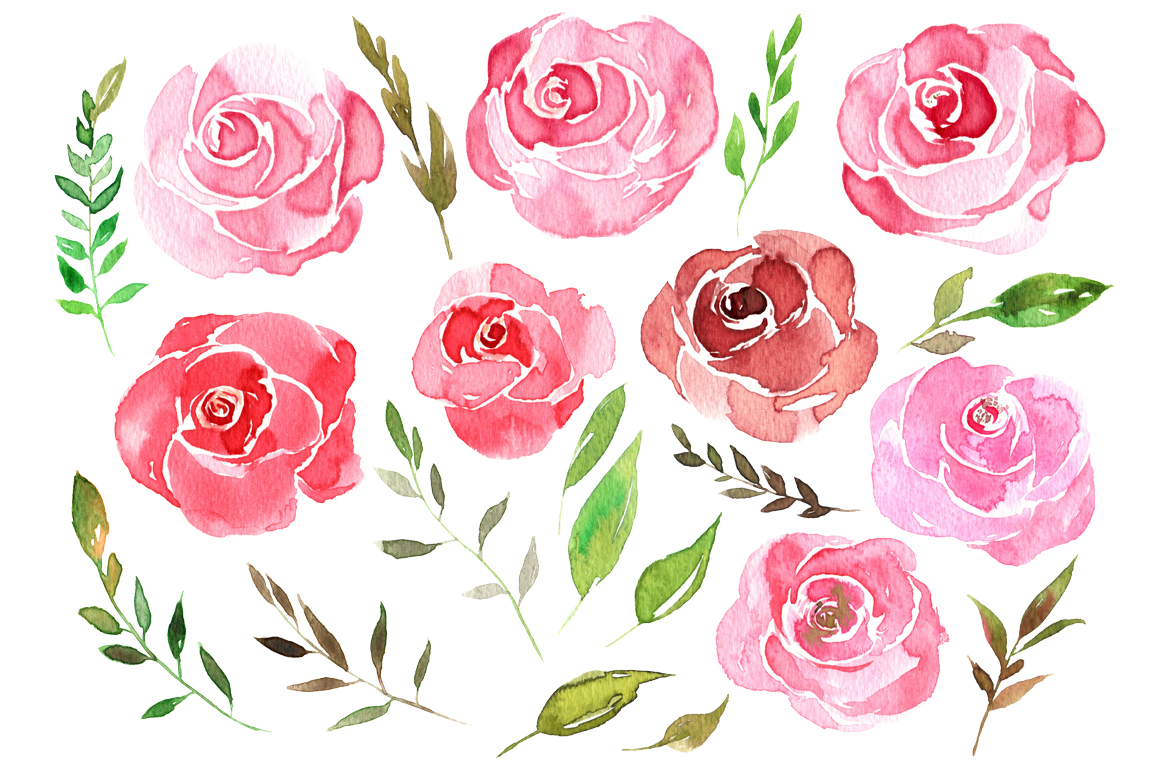 Pink Rose Watercolor at GetDrawings | Free download