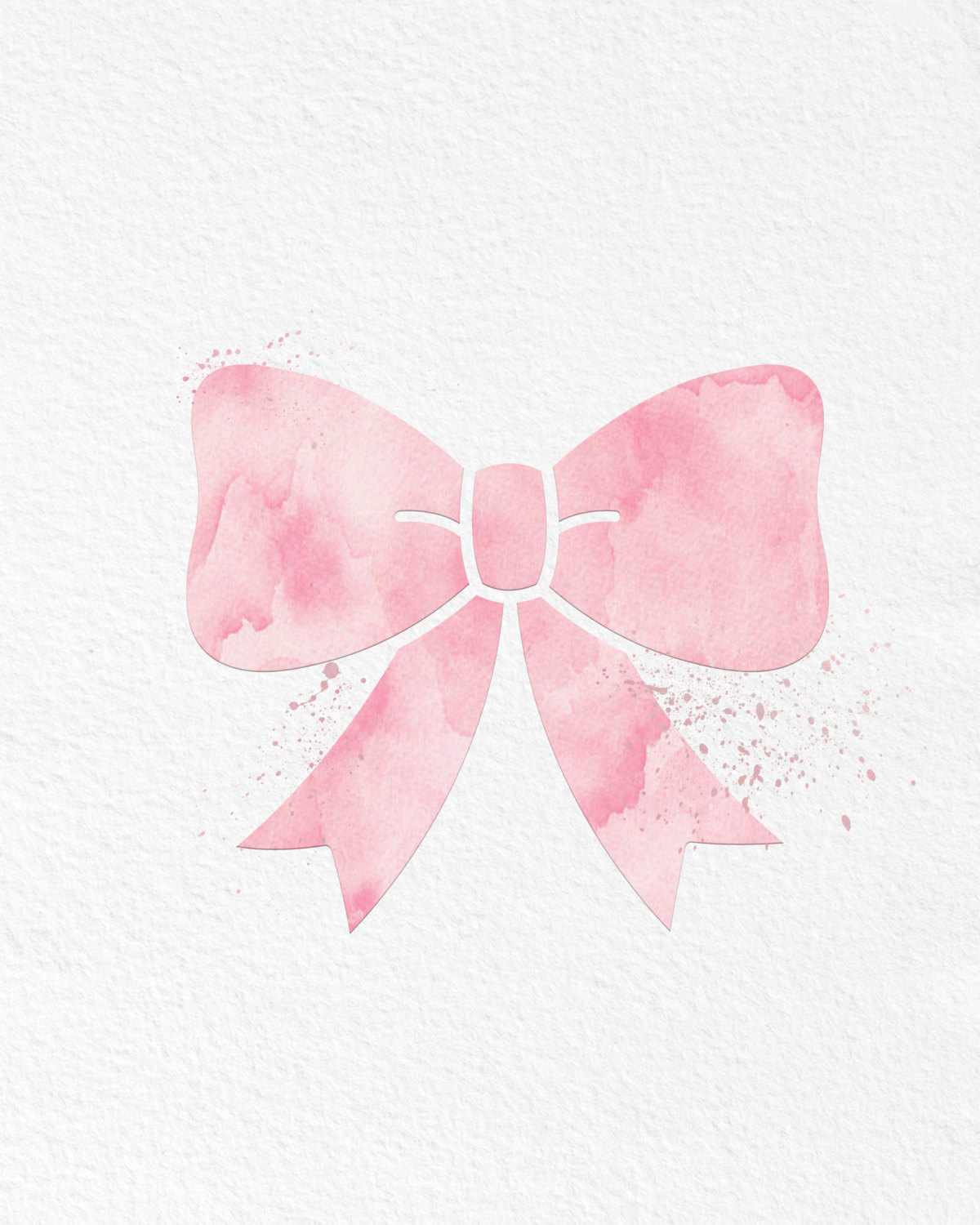 1200x1500 Watercolor Art Pink Bow Print Modern 8x10 Wall Art Decor