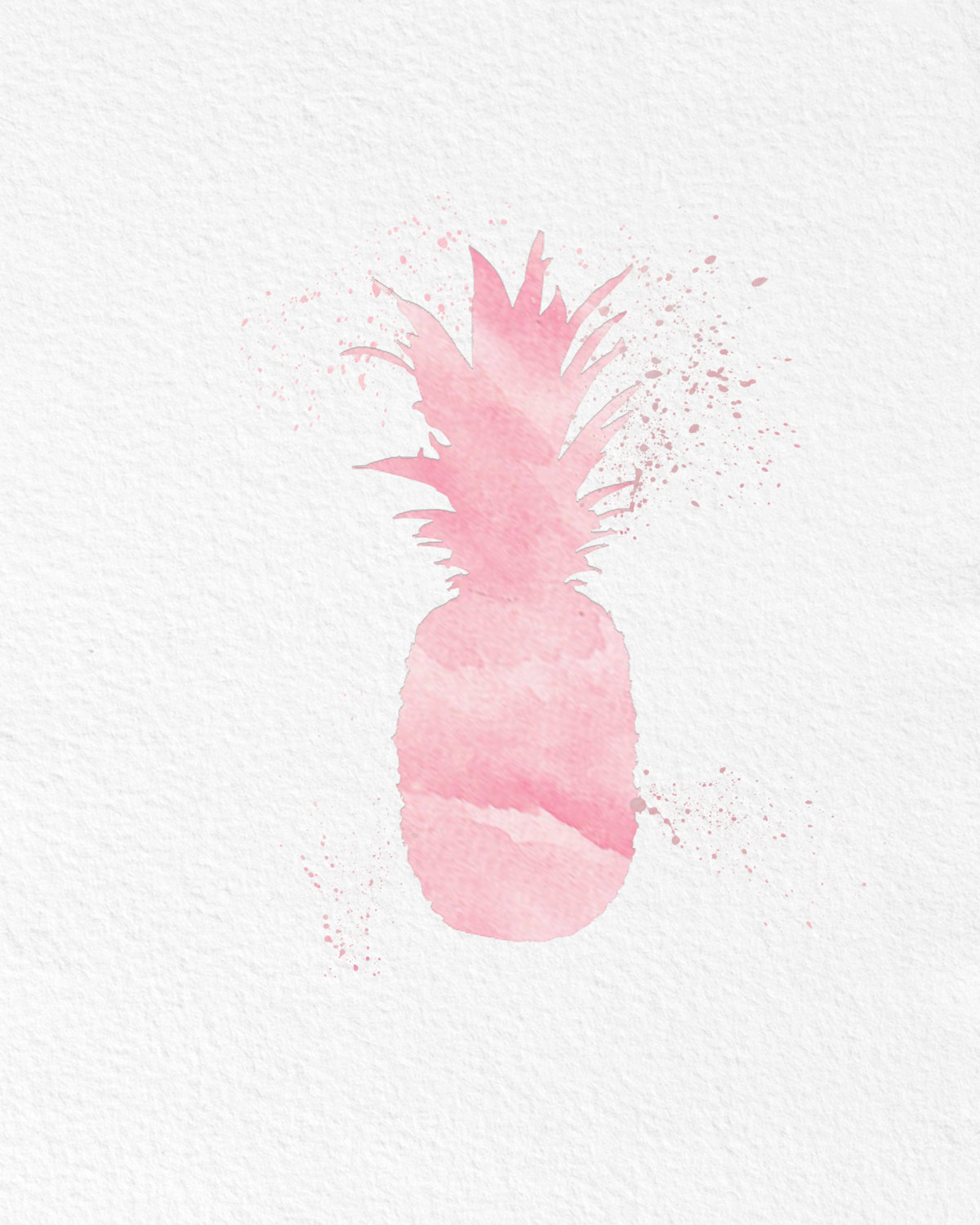 1200x1500 Watercolor Art Pink Pineapple Print Modern 8x10 Wall Decor
