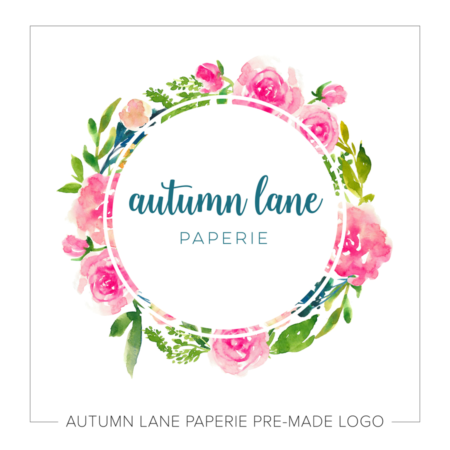 900x900 Pink Watercolor Flowers Wreath Logo