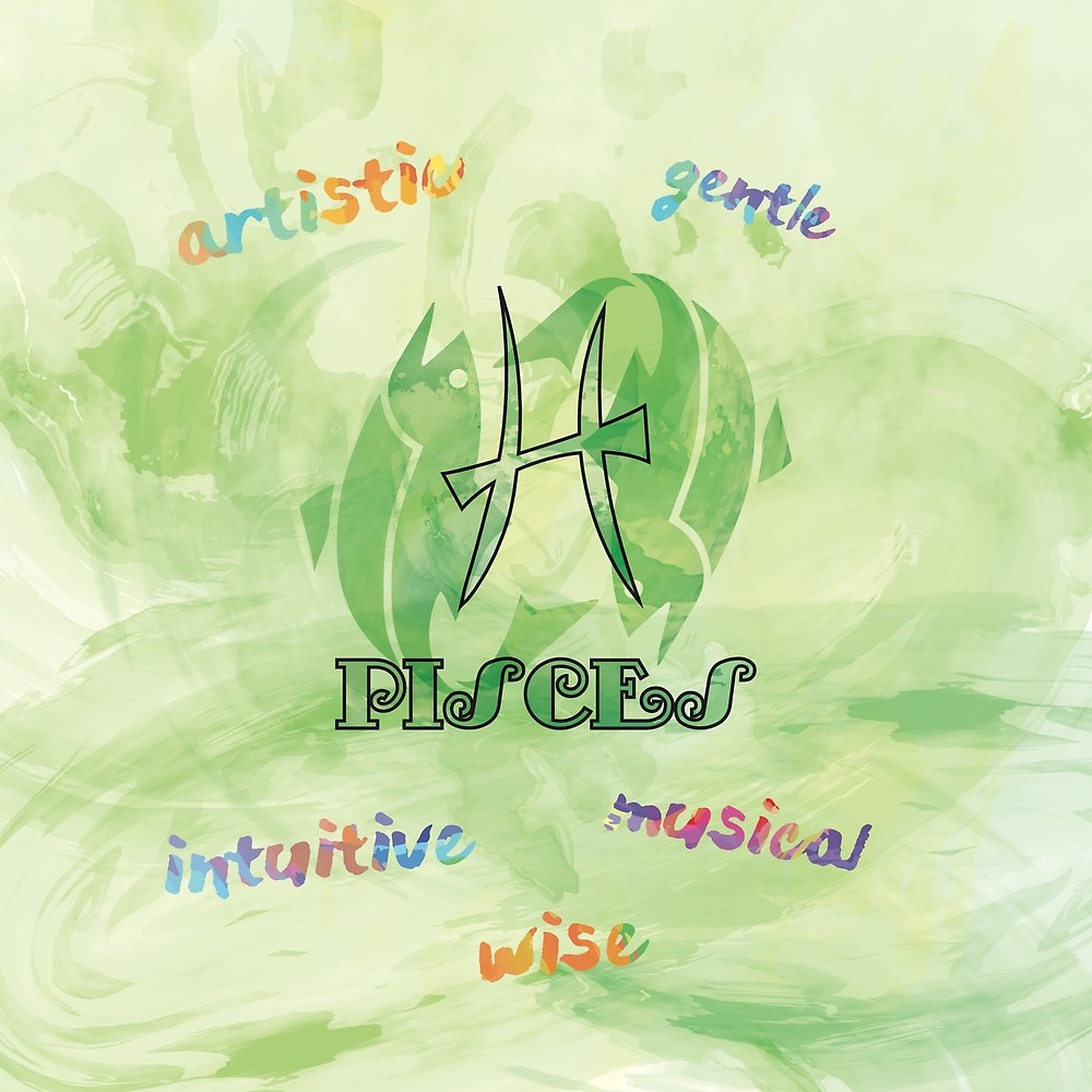 1000x1000 Pisces Watercolor Zodiac By Bassticky Redbubble