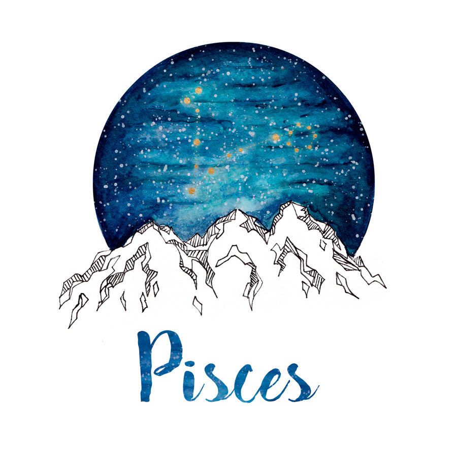 900x900 Pisces Zodiac Watercolour Painting Things Pisces