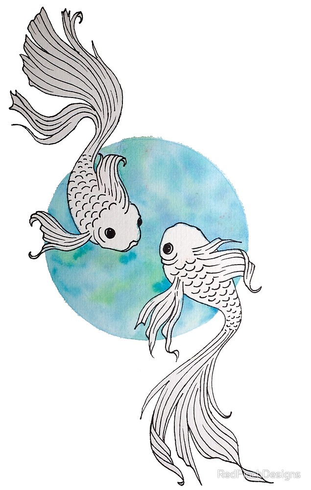 635x1000 Pisces Fish Watercolor Illustration By Redfinchdesigns Redbubble