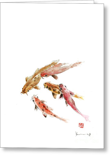 455x646 Red Koi Fish Fishes Orange Tangerine Caramel Brown Zodiac Pisces