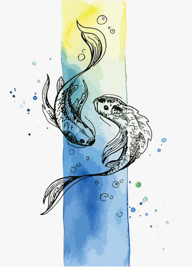 650x904 Vector Pisces, Watercolor, Fish, Hand Painted Png And Vector For