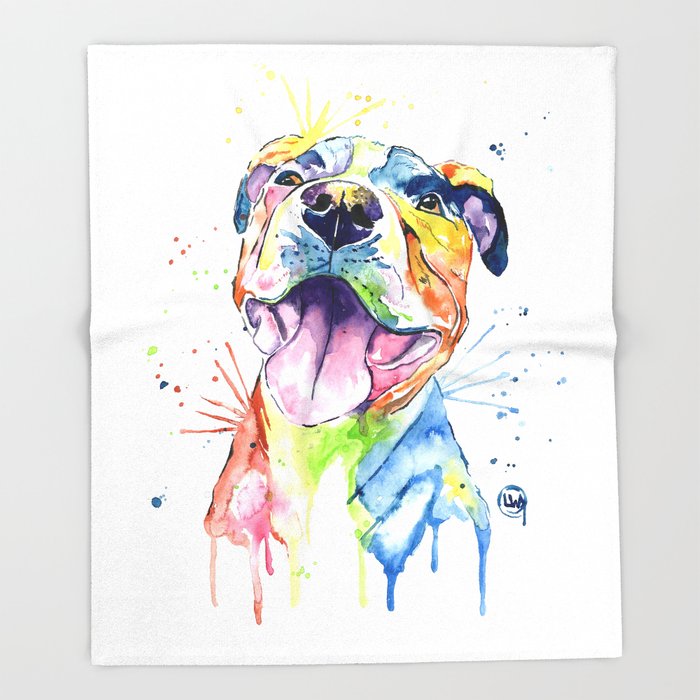700x700 Pit Bull, Pitbull Watercolor Painting