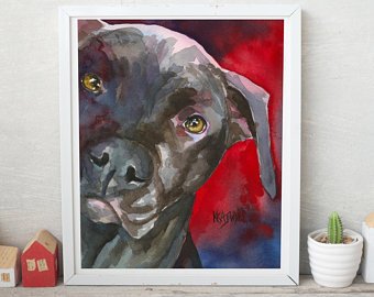 340x270 Pitbull Watercolor Etsy