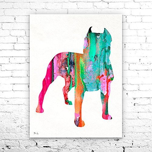 500x500 Pit Bull 4 Watercolor Print, Pitbull Art, Dog Art