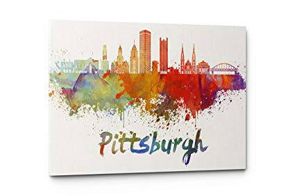 425x283 Watercolor City Splash Skyline Wall Art Canvas Print