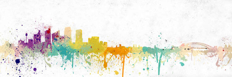 750x250 Pittsburgh Watercolor Skyline Canvas Art Print By Unknown Artist