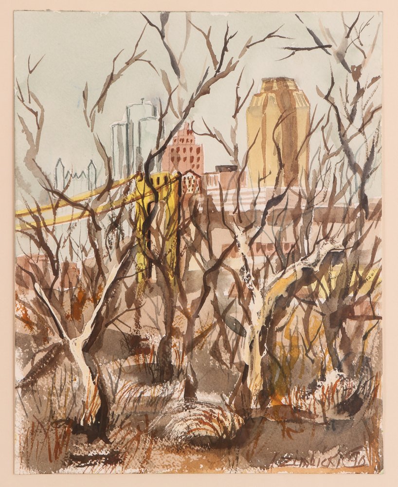 818x1000 Kathleen Zimbicki Downtown Pittsburgh Watercolor